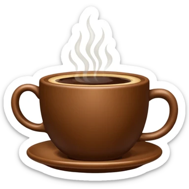 plain Coffee without Saucer, Brown Cup, no saucer. sticker