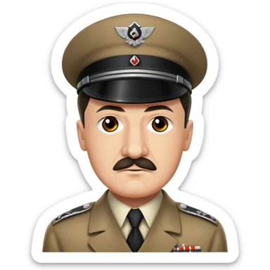Asker üniformalı çok çok sinirli bir adolf hit sticker