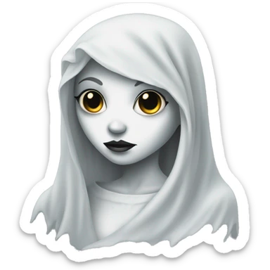 Ghost girl with a tattoo on the sheet  sticker