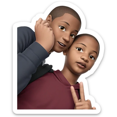 boys bonding in a moment sticker