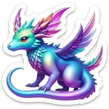 Epic divine legendary complex detailed iridescent gradients aesthetic-Fakémon-creature-scenery sticker