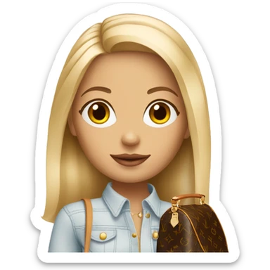 Blonde girl with louis vuitton bag sticker