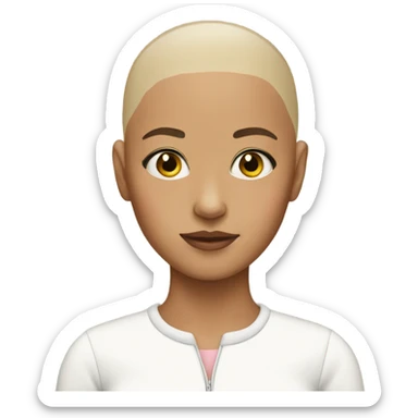 girl bald with no sourcils sticker
