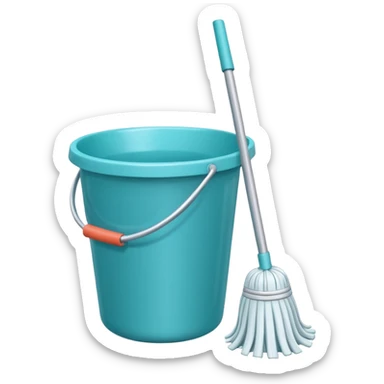 mop and turquoise bucket sticker