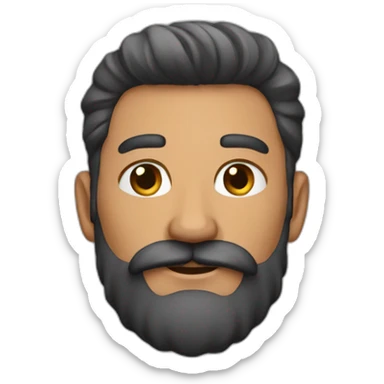 Hombre con barba y calvo sticker
