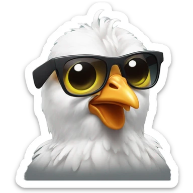 little chicken wearing sunglasses  sticker