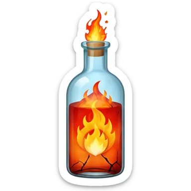 bottle on fire sticker