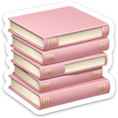 Stack of pale pink books sticker