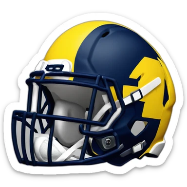 university of michigan football helment with michigan block m sticker