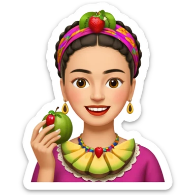 Frida Kahlo eats sticker