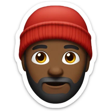 beard black guy red beanie sticker