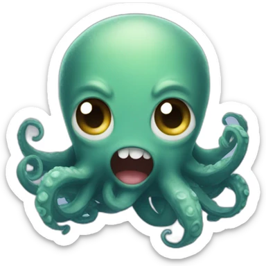 a cute kraken cute face lost sticker