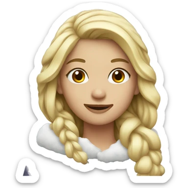 blond girl with snow sticker