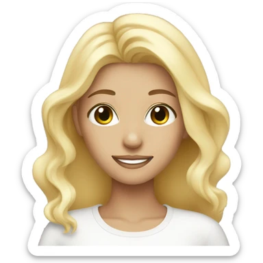 Blonde girl doing skincare  sticker