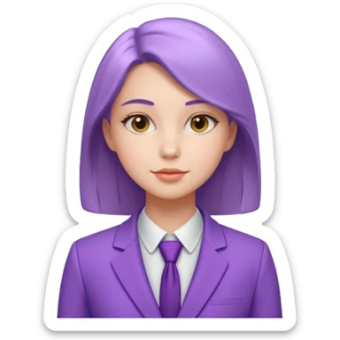 lavender-purple girl's Suit, smooth rounded neckline, simple design, glossy surface, plain background. sticker