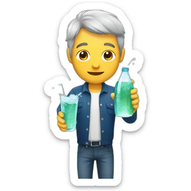 A man obsessed with sparkling water sticker