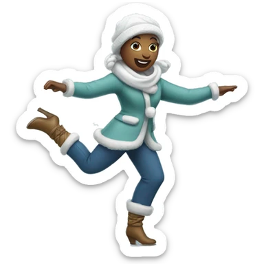 Lady dancing in snow  sticker