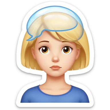 Girl with thinking bubble sticker