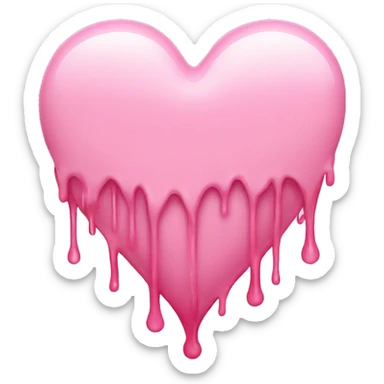 light pink drip heart sticker