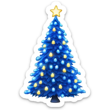 One blue Christmastree with Christmaslights  sticker