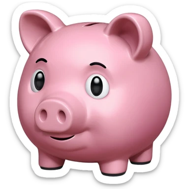 emoji of sad piggy bank, right view sticker