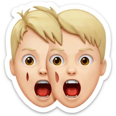 two children scream loudly sticker