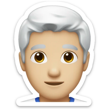 white skin red eyes blue scrubs  sticker