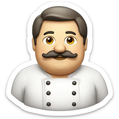 Fat, chef, moustache, Italian  sticker