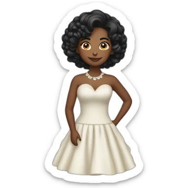 Moça morena de vestido cor preta sticker