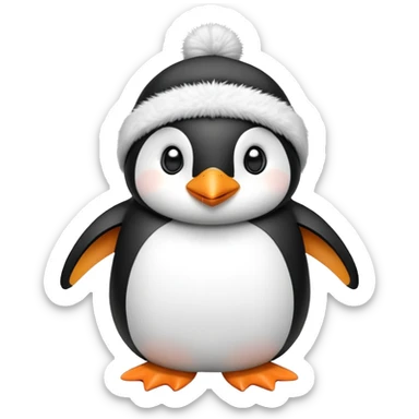 Penguin wearing a beanie sticker