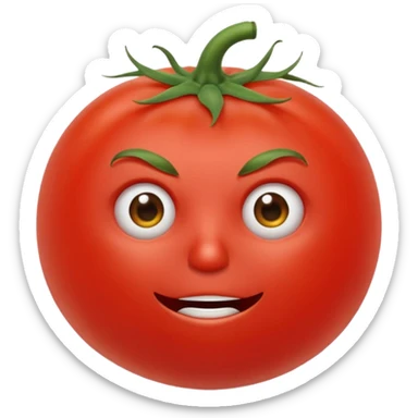 Eine Tomate mit Gesicht welche Arme hat und Beine in Strich form hat  sticker