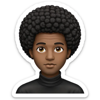 beared and fade hair afro black man mankean face sticker