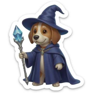 Dog wizard sticker