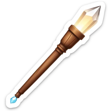Wand – Wooden stick with glowing tip, sparkles of magic around it sticker