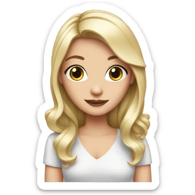 White girl with pink nails sticker