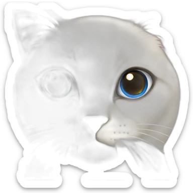 Persian Siamese white cat with bleu eyes sticker
