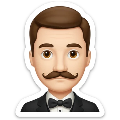 Gentleman with a mustache sticker
