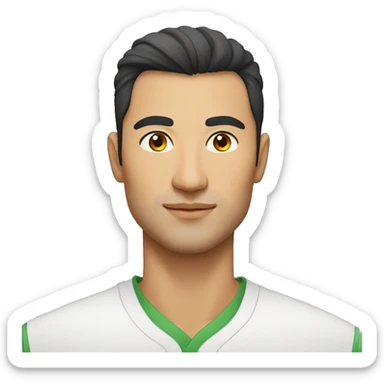 attractive, strong, stylish central asian man, portrait, nutrionist sticker