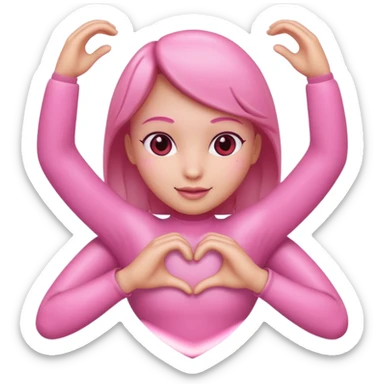 heart pink with hands and arms sticker
