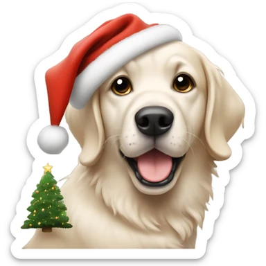 Dog with Christmas tree  sticker