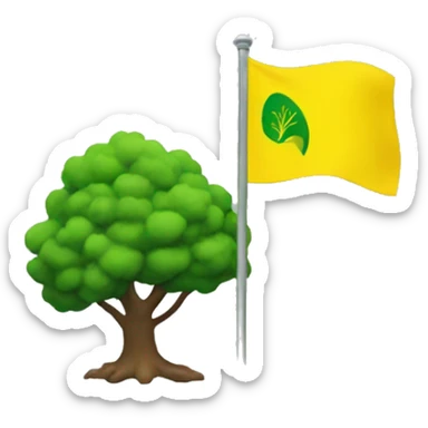 yellow flag with green tree in the middle waving sticker