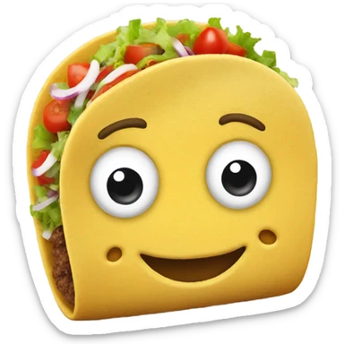Taco with a happy face dotted eyes  sticker