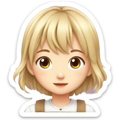 Little cute girl anime sticker