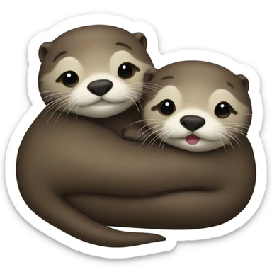 Two otter snuggling sticker