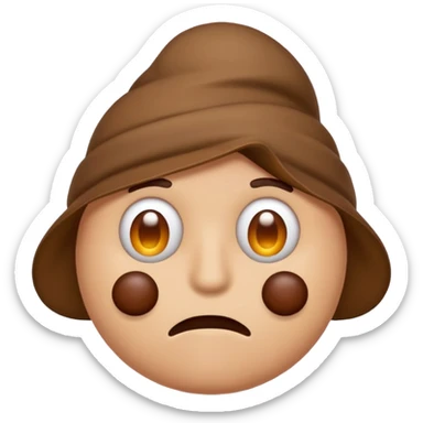 Man with a poop emoji for a head sticker