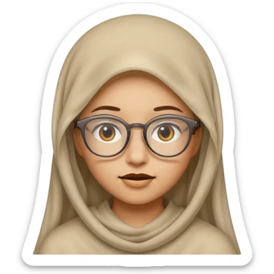 A veiled emoji wearing glasses sticker