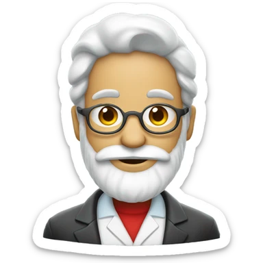 male scientist ith santa hat and beard sticker