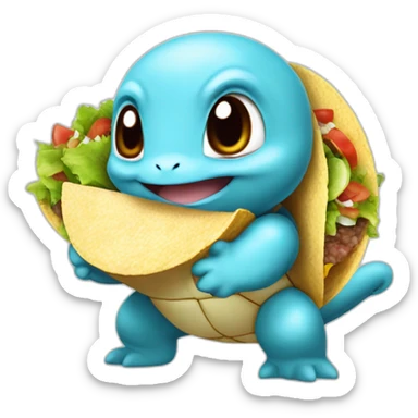 squirtle eat a tacos sticker