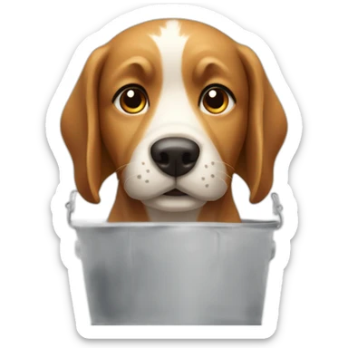 Dog with bucket  sticker