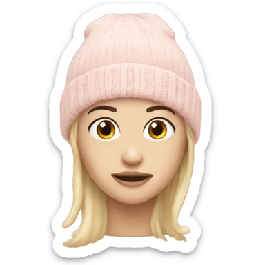 pale pink winter beanie sticker